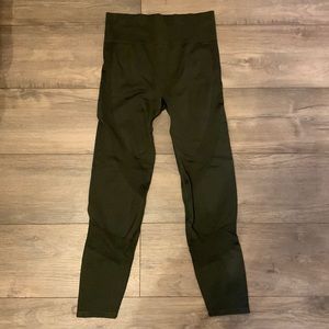 PINK Active Seamless Olive Green Leggings, Size M